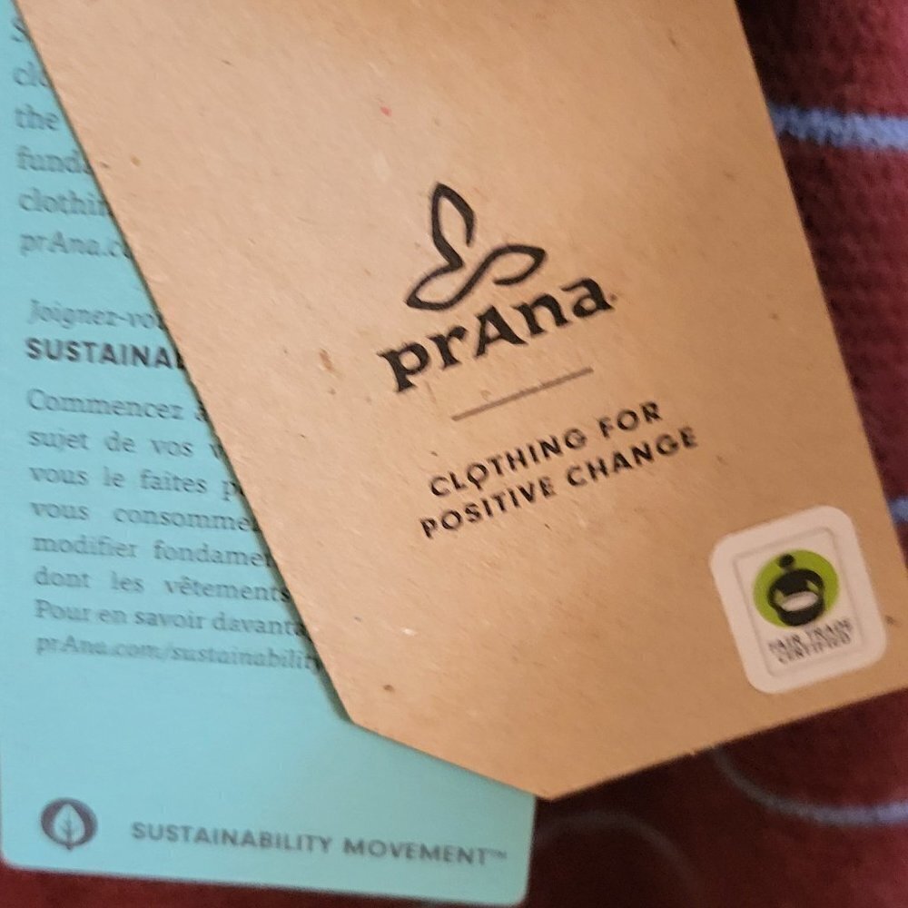 Prana Women's Milani Striped Tunic Hoodie Maroon Stripe Size Medium NWT - Picture 8 of 10